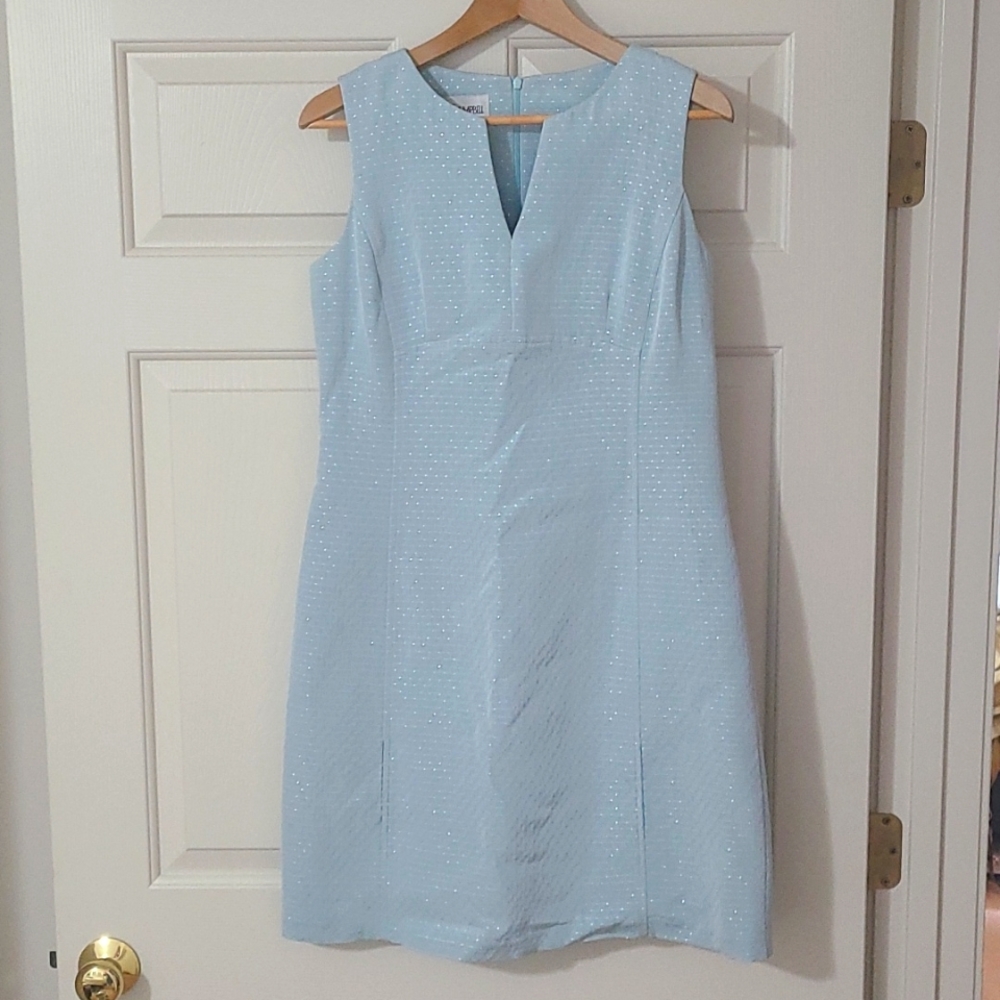 Sara Campbell baby blue shift dress